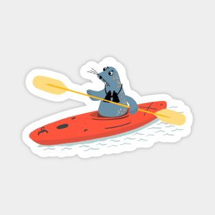 Sea Lion Kayaking Magnet