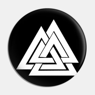 White Viking Valknut Minimalist Medieval Design Pin