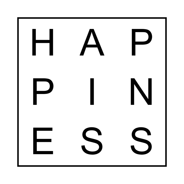 minimalist and simple design happiness word by Typography Dose