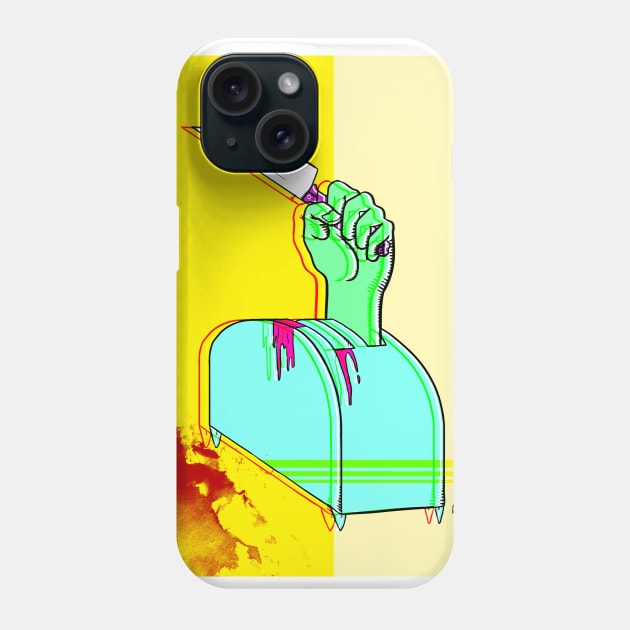 Hand with Knife in Toaster Phone Case by Chicken008