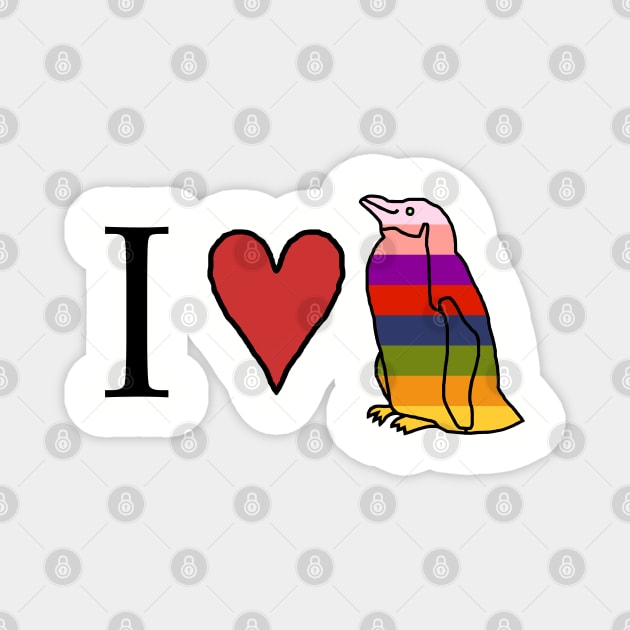 I Love a Rainbow Penguin Magnet by ellenhenryart