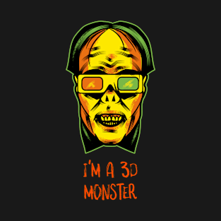 3D monster scary halloween design T-Shirt