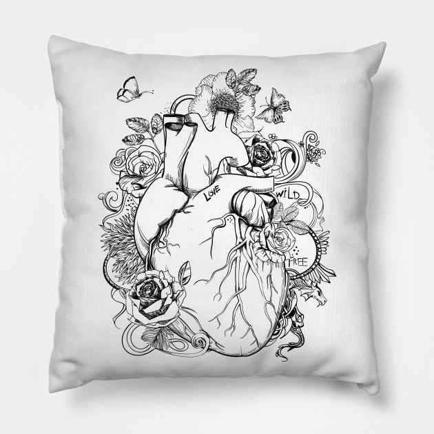 Heart 2 Pillow by EveFarb