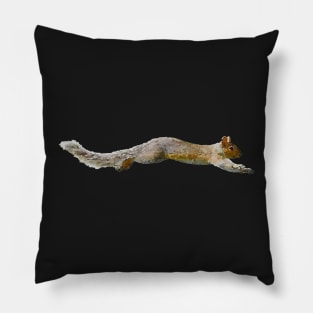 Gray Squirrel Leaping Grey Squirrels Pillow
