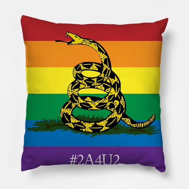 Rainbow Gadsden 2A4U2 Pillow by Operation Blazing Sword