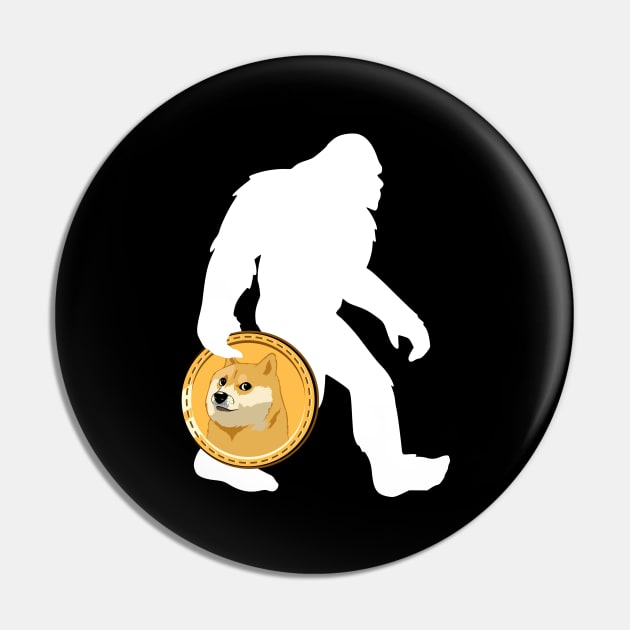 Bigfoot Dogecoin Funny Crypto Cryptocurrency Pin by BrightGift