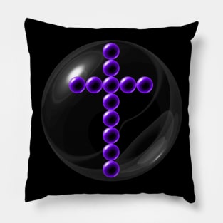 Purple Cross in Glass Ball Pillow