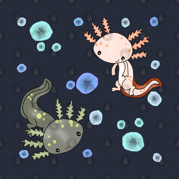 Bubbly Axolotl by Fickle and Fancy