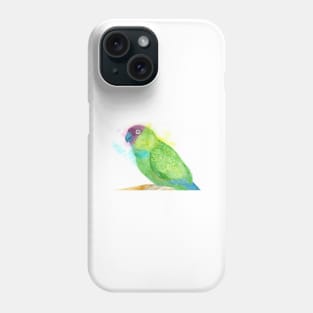 Watercolor nanday parakeet portrait - bird painting Phone Case