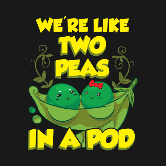 Cute We're Like Two Peas In a Pod Funny Food Pun by theperfectpresents