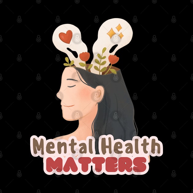 Mental health matters floral illustration by FunartsbyM
