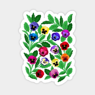 Colorful pansies Magnet