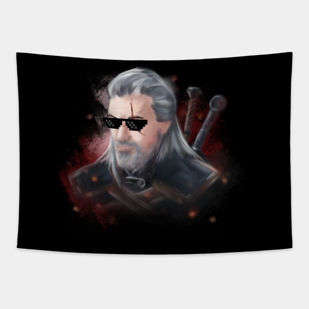 The witcher Geralt of Rivia Tapestry by rayfox