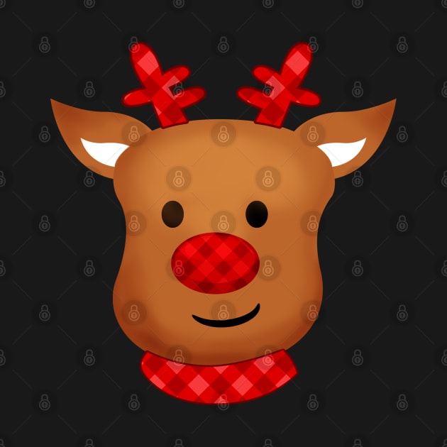 Cute Reindeer Christmas by lunamoonart