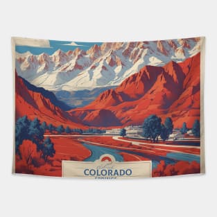 Colorado Springs Colorado United States of America Tourism Vintage Poster Tapestry