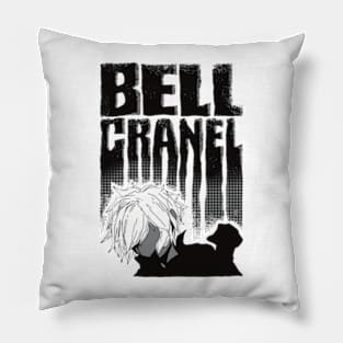 Bell Cranel Minimalist with Cool Black Typography from Danmachi Anime Pillow