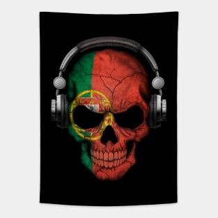 Dark Skull Deejay with Portuguese Flag Tapestry