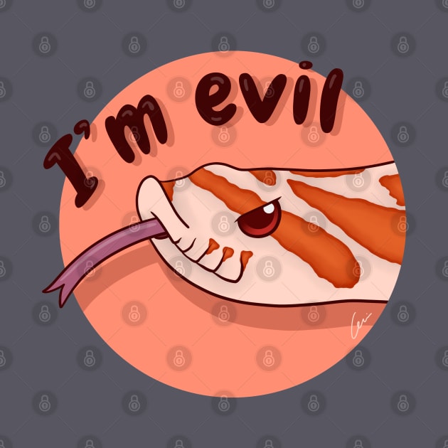 Red Western Hognose Snake, "I'm evil" by anacecilia