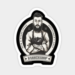 Barber Shop Logo Magnet