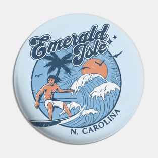 1970s Vintage Surfing Emerald Isle, North Carolina Retro Sunset // Old School Surfer // Surf Carolina Pin