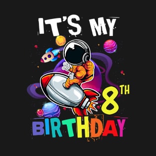 It's My 8th Birthday Astronaut Space T-Shirt