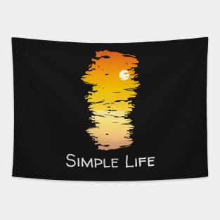 Simple Life - Sunset Over Water Tapestry