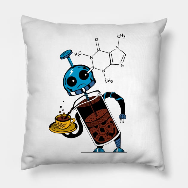 Coffee Robot Pillow by Surly