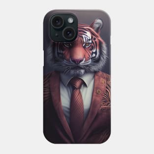 Adorable Tiger Wearing a Suit: Cute Wildlife Animals Phone Case