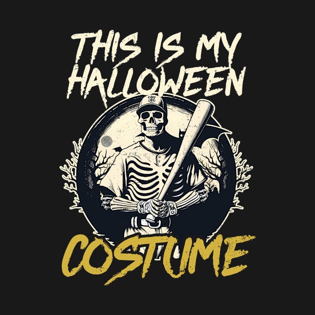 Baseball Halloween Shirt | This Is My Costume Skeleton by Gawkclothing