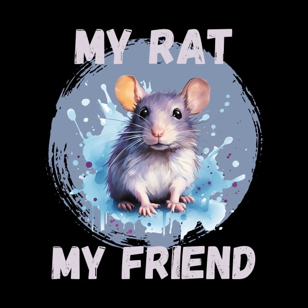 Watercolor Rat My Rat My Friend by LenaArt