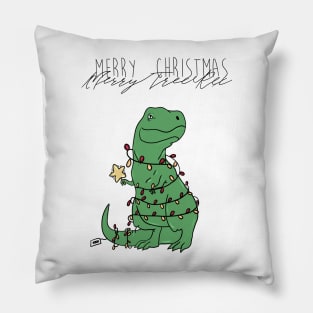 T-rex Christmas Pillow