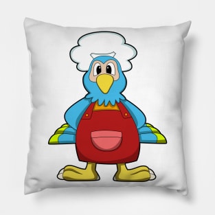 Parrot as Cook with Cooking apron Pillow