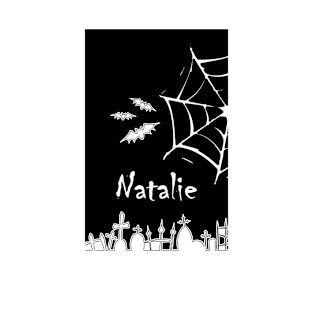 Natalie Name Cool Halloween Black and White T-Shirt