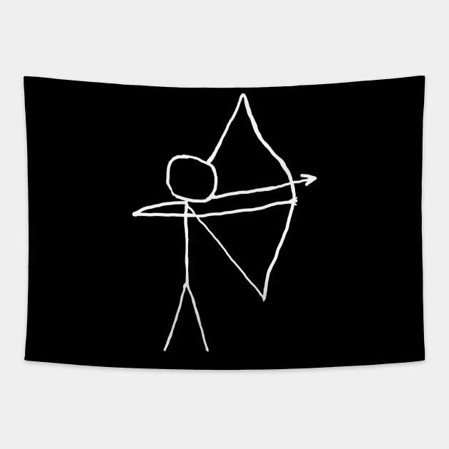 Archery Stickman Tapestry by Mark Ewbie