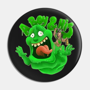 A Boy and his Slimer Pin