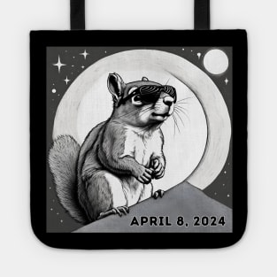 2024 Total Solar Sun Eclipse Watching Squirrel April 8 Tote