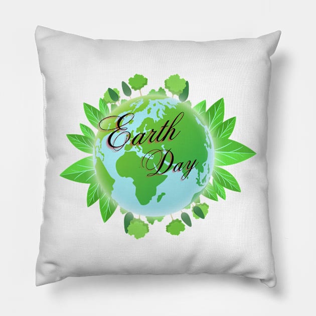 Earth day 2 Pillow by Aphro art design 