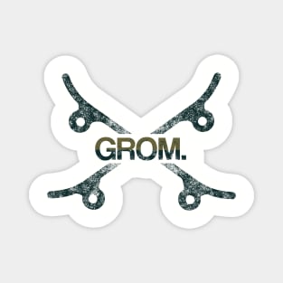 Grom skateboarder grunge print Magnet