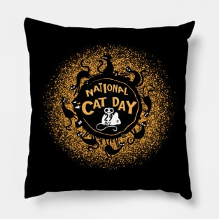 National Cat Day 29 October. Pillow