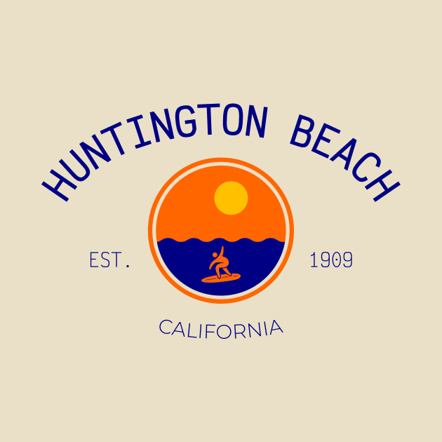 Huntington Beach Surf City Ocean Sunset Print by Space Surfer 