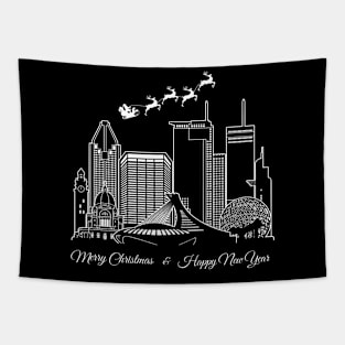 Merry Christmas Happy New Year Montreal Canada Tapestry