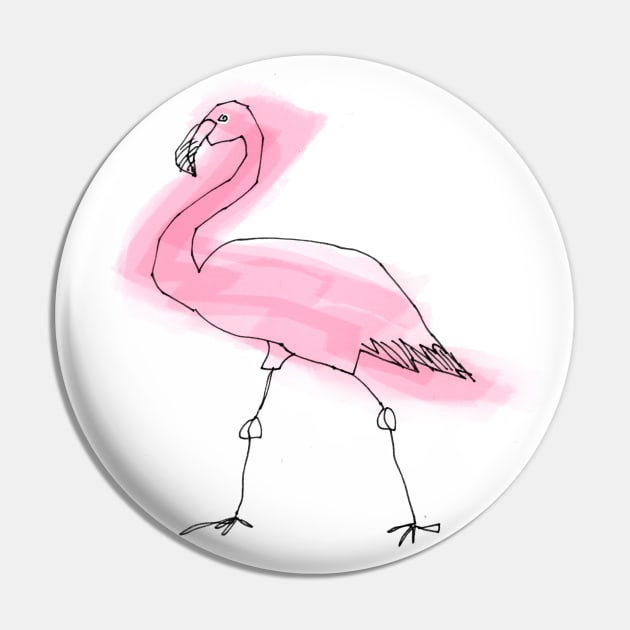 flamingo Pin by vectormutt