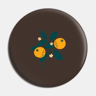 Orange Botanical Pin