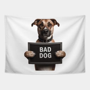 Photo Jail Mugshot of Bad Dog Tapestry