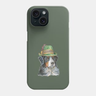 Bernese Mountain Dog in Traditional Green Alpine Hat Phone Case