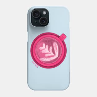 Coffee Latte in PINK Phone Case