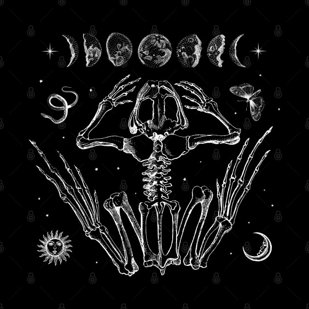 Goblincore Aesthetic: A Vintage Blend of Frog Skeletons, Moth Moon Phases, Sun Stars - Dark Academia's Goth Grunge by Ministry Of Frogs