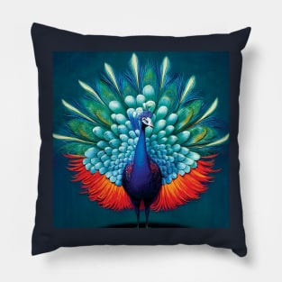 Peacock Art Pillow