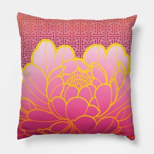 peony and sayagata Pillow