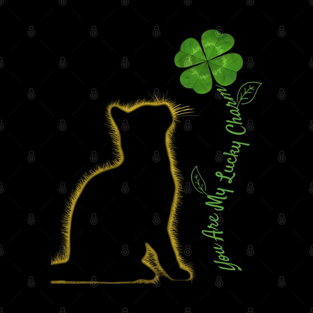 You Are My Lucky Charm - St. Patricks Day Cat - Glowing Kitten With Four Leaf Clover by Trade Theory